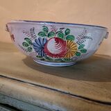 Large antique salad bowl with hand-painted decoration