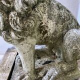 Fontaine statue Lion pierre reconstituée