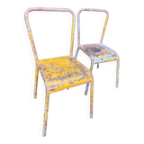 Paire de chaises métal
