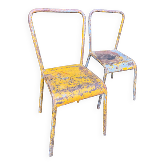 Pair of metal chairs