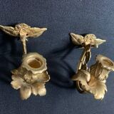 Pair of Louis XV sconces in 18th century gilded bronze