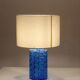 Vintage 1960s table lamp in azure blue pressed glass for Orref.