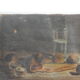 Oil on canvas still life painting lit by candlelight