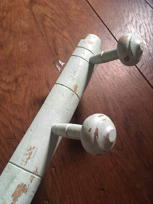 Coat rack bamboo patinated celadon green