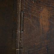 Oak and wrought iron mallet, early 18th century.