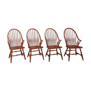 Set of 4 Windsor wooden bar chairs