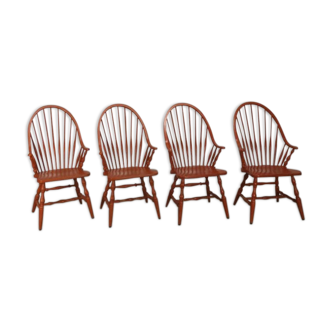 Ensemble de 4 chaises de bar en bois Windsor