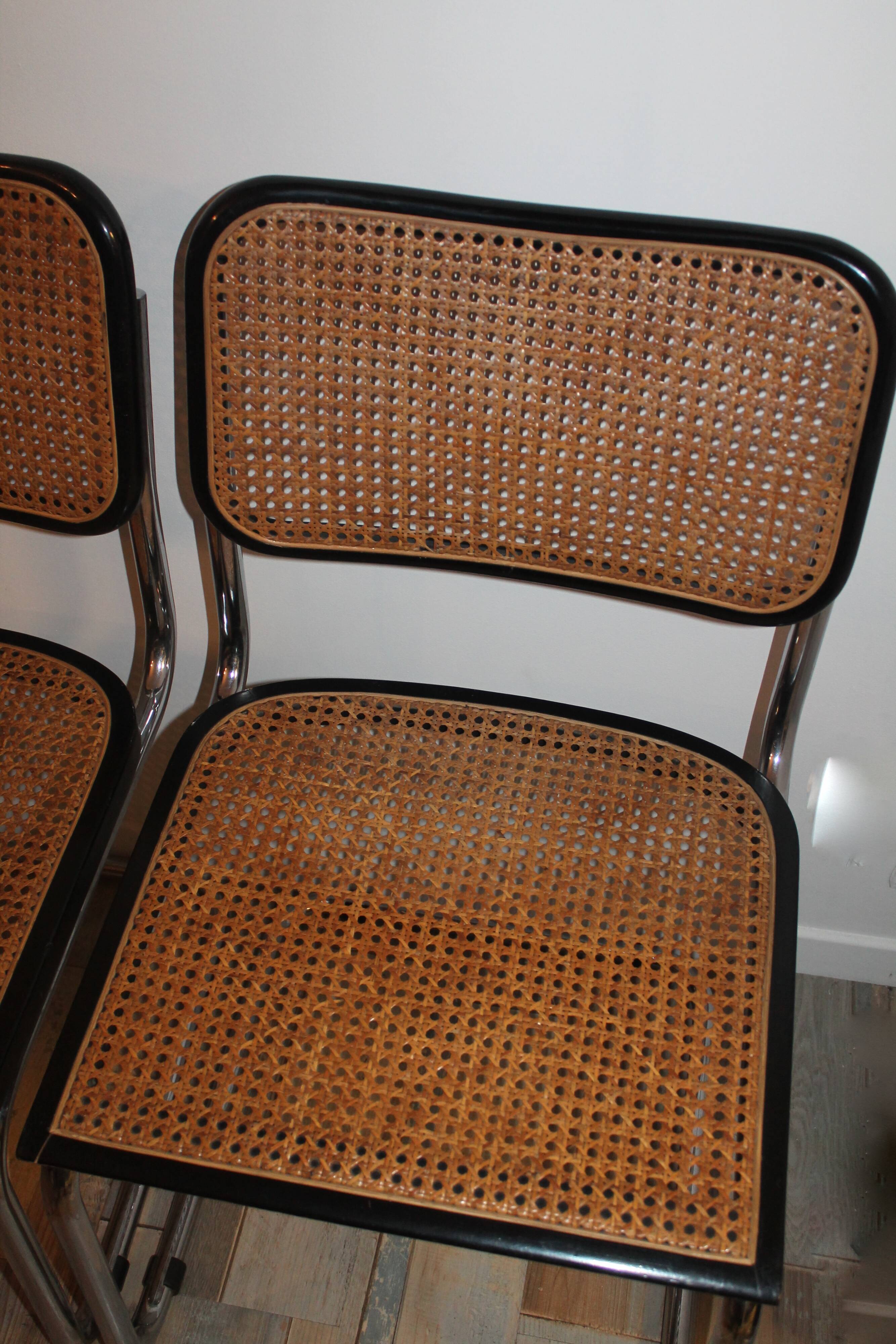 Lot de 4 chaises Marcel Breuer Cesca B32