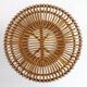 Pouf en rotin vintage moderne du milieu du siècle dans le style d'Albini 1960s