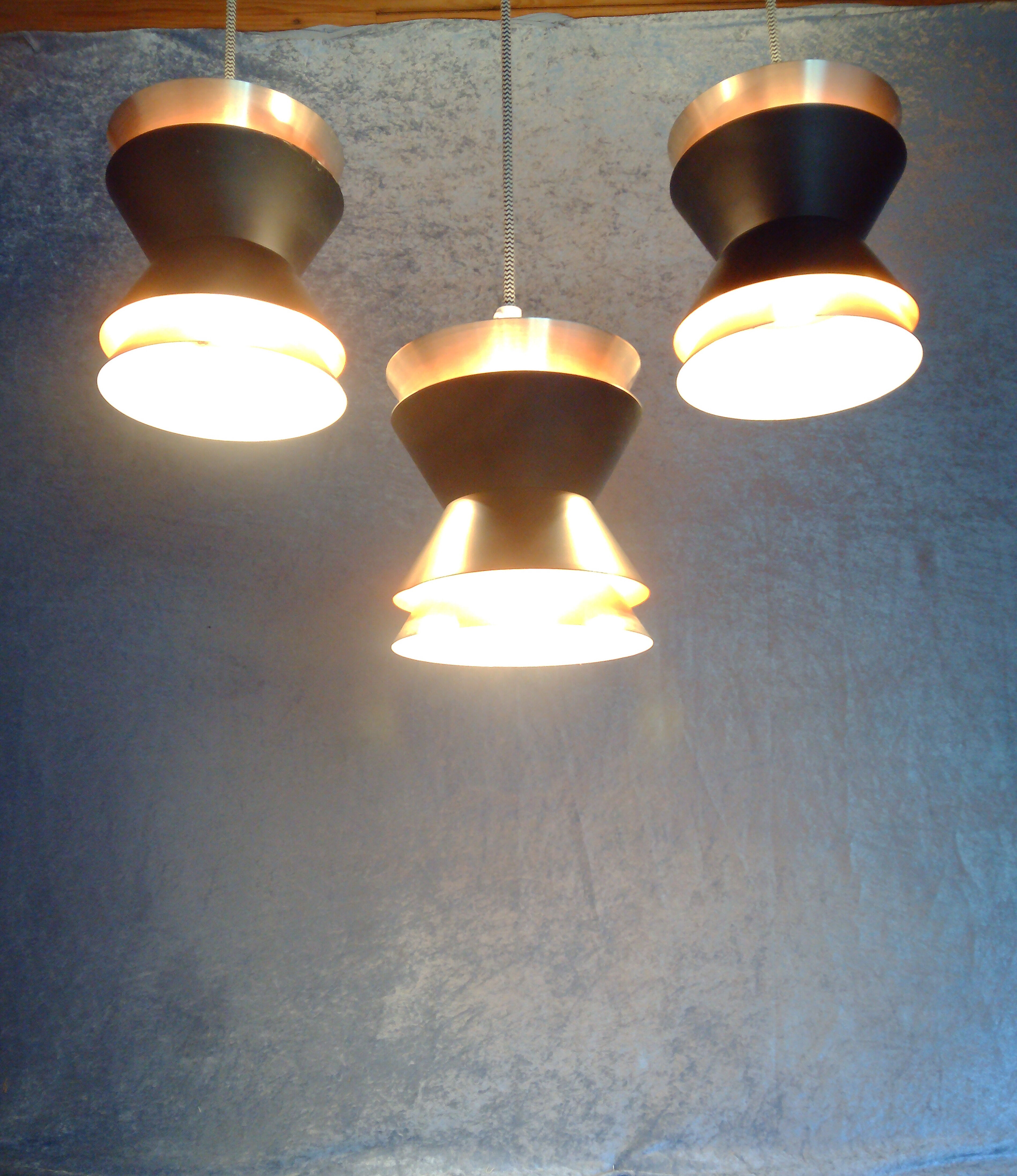 3 Trava pendants by Carl Thore for Granhaga Metallindustri. Sweden. 1960/70's