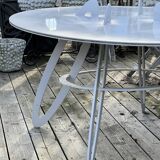 White metal table