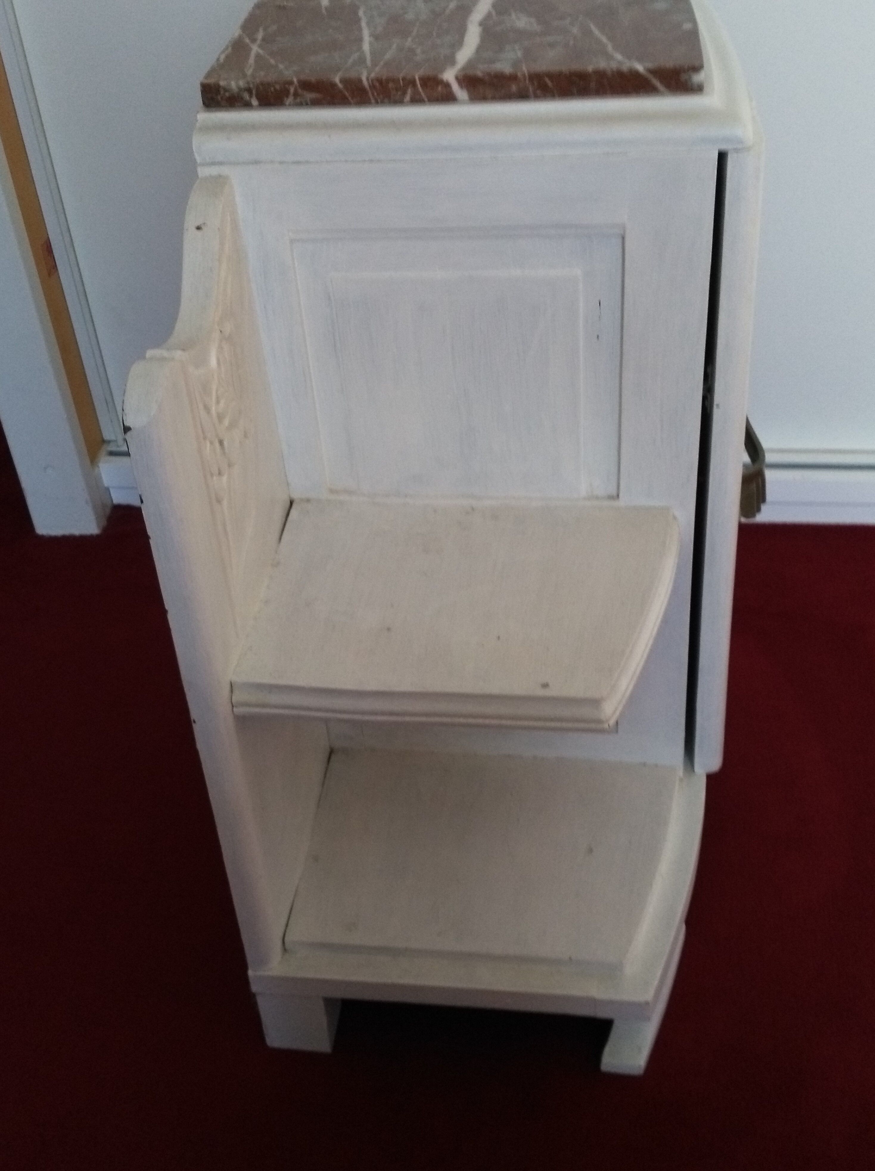 Art Deco bedside table top red marble