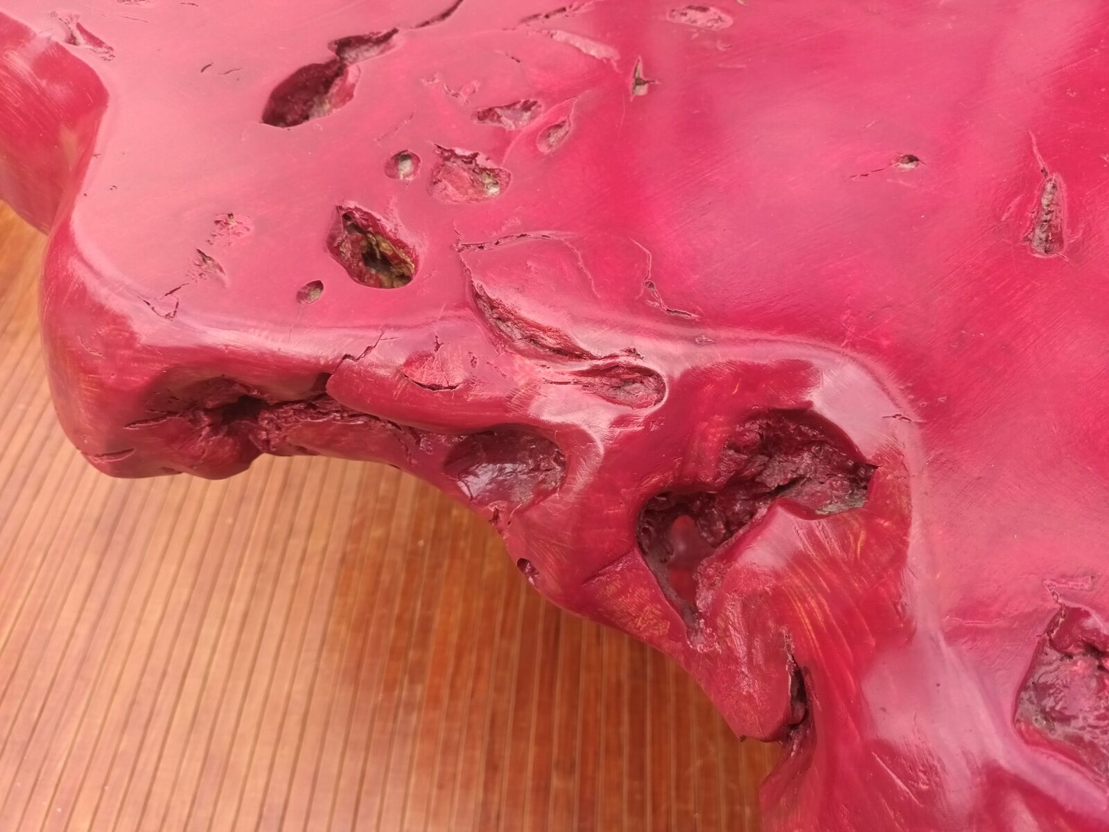 Brutalist coffee table magnifying elm