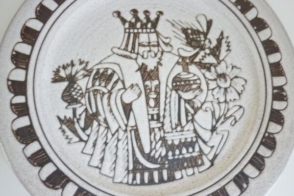 Assiette céramique d'art émaillée, signé La Tournerie, années 60/70