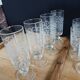 7 vintage glass flutes