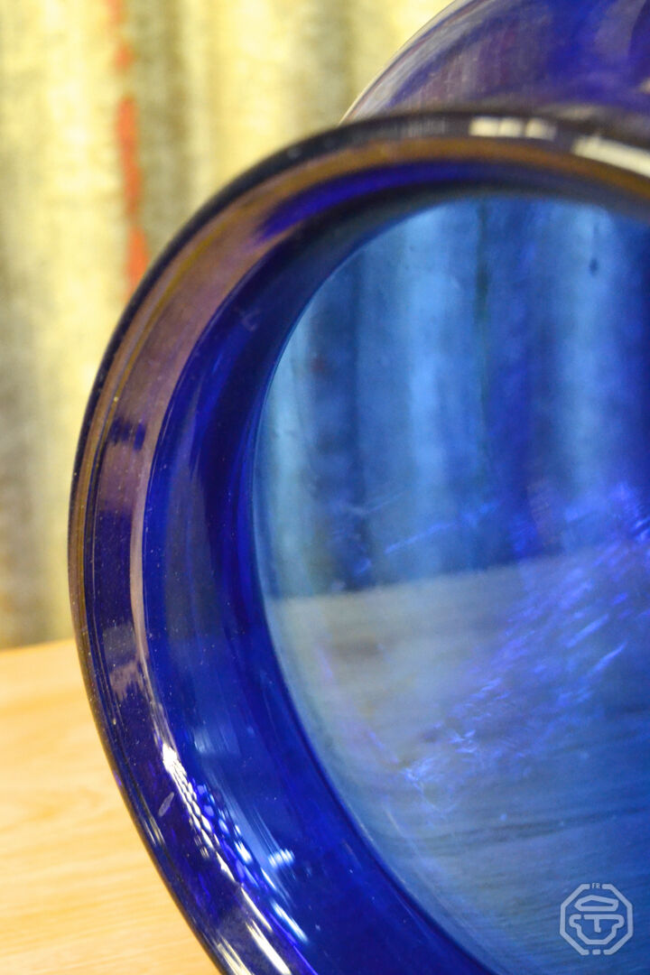 Vase verre bleu cobalt