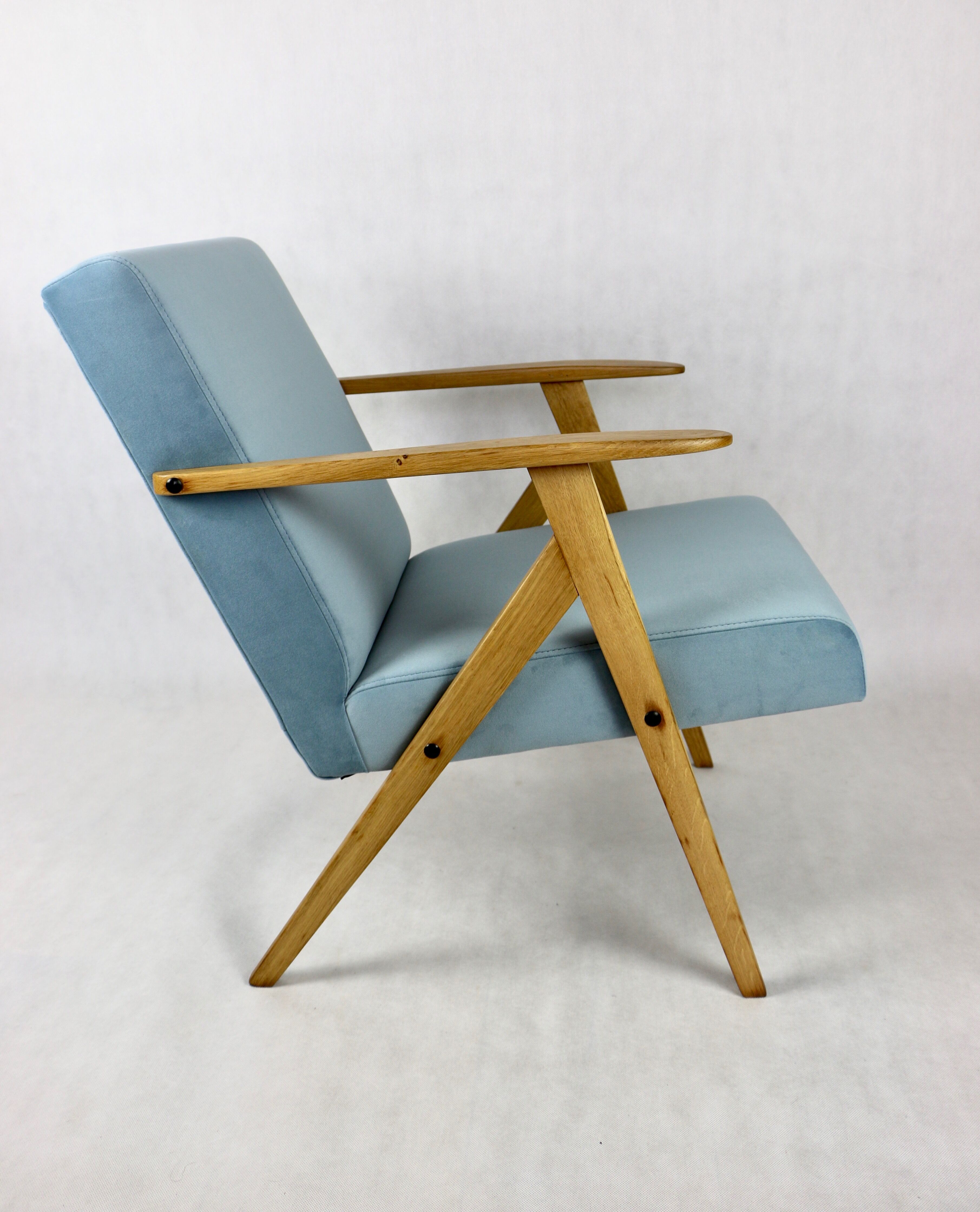 Vintage armchair in light blue, 1970s