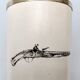 Beige Varnished Metal and Brass Umbrella Stand Attr. to Fornasetti