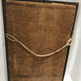 Miroir en bois peint en noir - 33x47cm