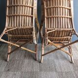 Pair of vintage rattan armchairs
