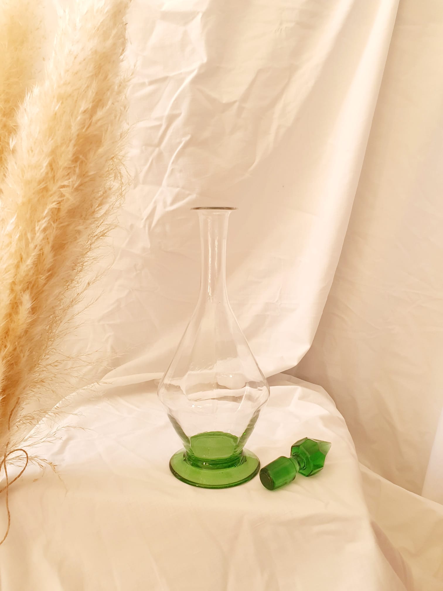 Green Art Deco decanter