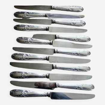 Service of 12 silver plated table knives