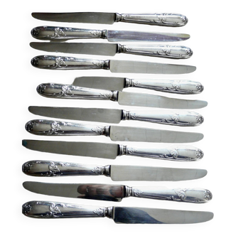 Service of 12 silver plated table knives