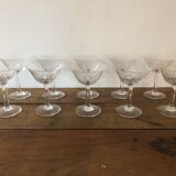 10 Silver crystal champagne glasses.