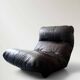 Marsala armchair in plexiglass & brown patchwork leather, Ligne Roset 1970
