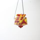 Art deco spatter glass pendant planter, Bohemia 1930s.