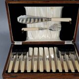 EPNS silver metal fish service, 6 people complete, good condition SB916