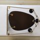 Matégot design mirror coat rack in brass and black perforated metal