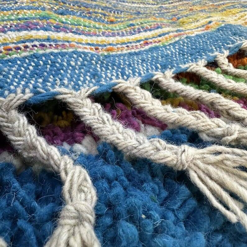 Teal blue Moroccan rug 150/250cm