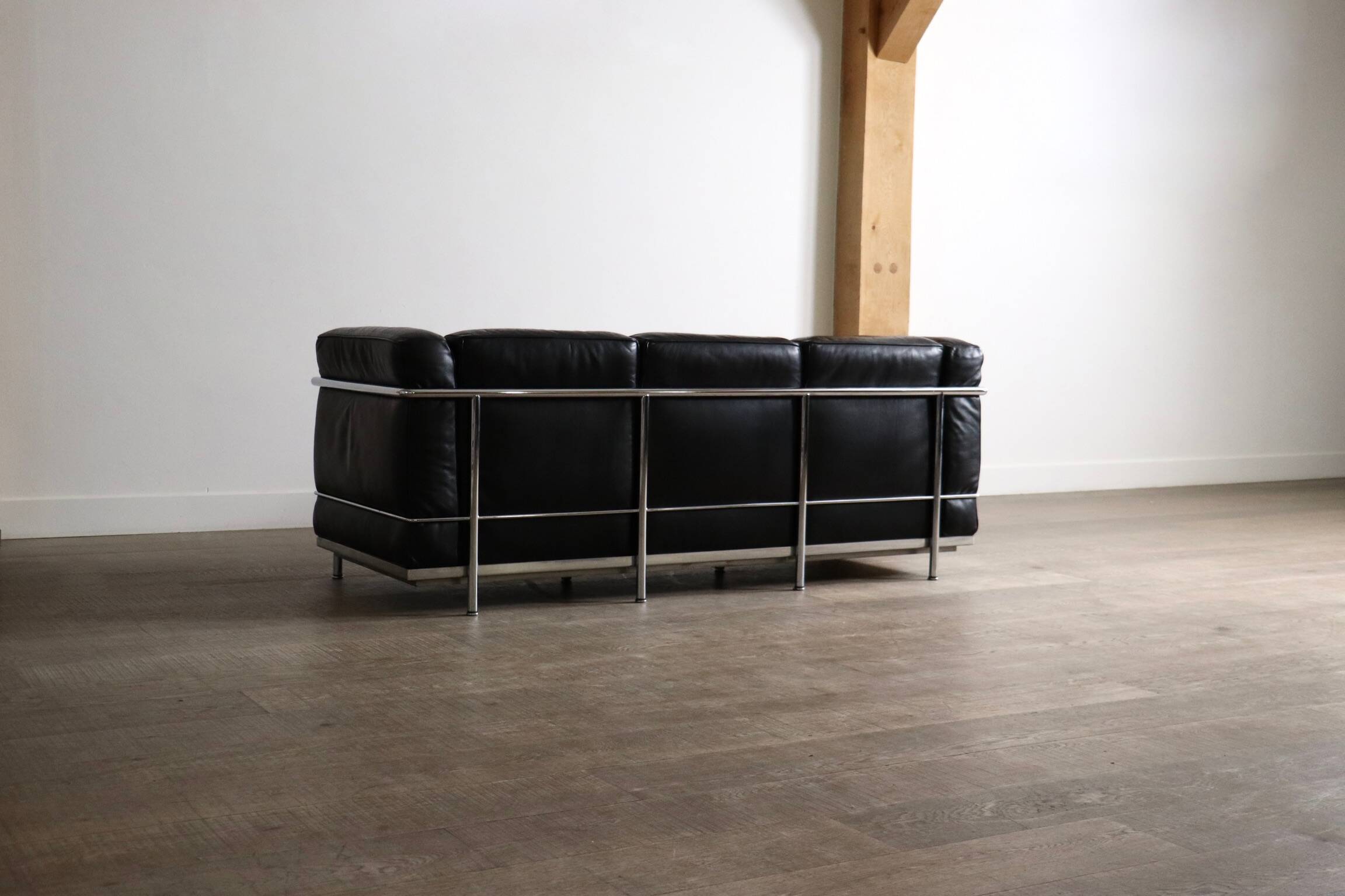 Cassina LC2 Three Seater Sofa By Charlotte Perriand, Le Corbusier, 1960s