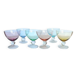 Coupes en verre coloré - lot de 6