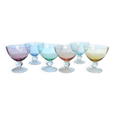 Coupes en verre coloré - lot de 6