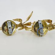 Pair of vintage golden wheat ear wall sconces Maison Masca Florence