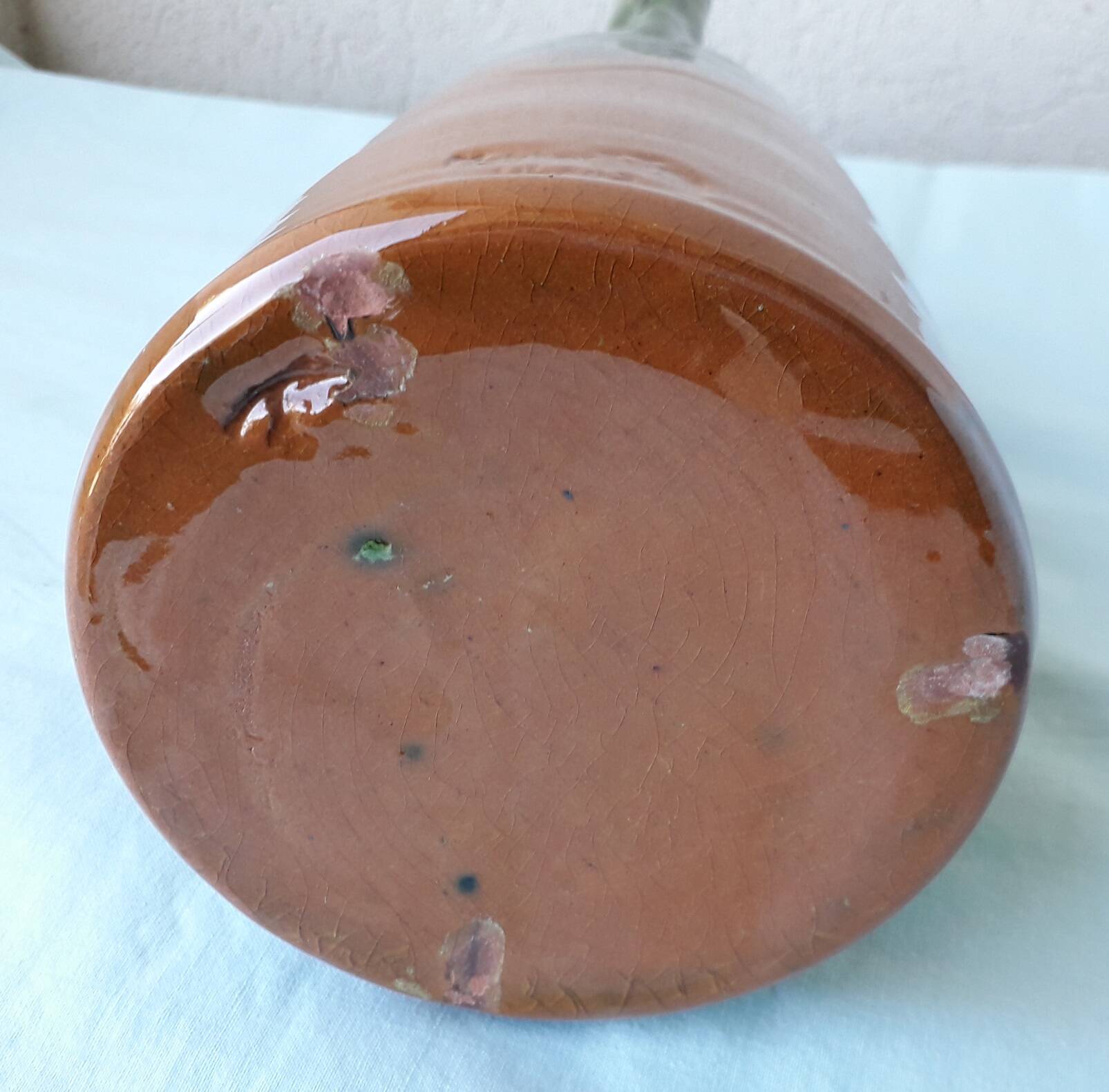 Glazed terracotta jug