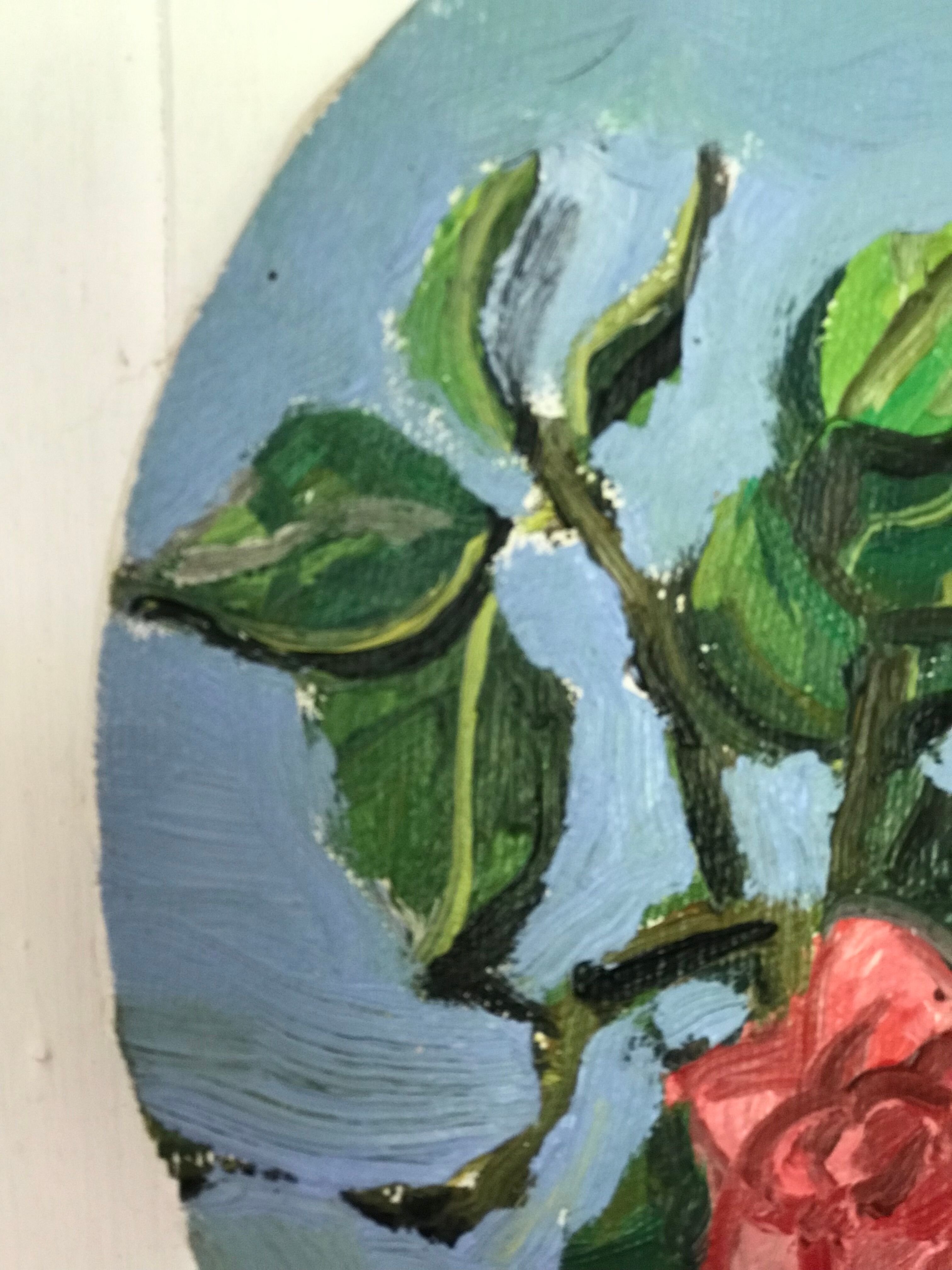 Peinture huile, bouquet de roses