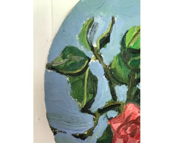 Oil painting, bouquet of roses
