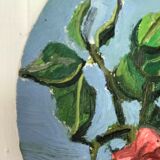 Peinture huile, bouquet de roses