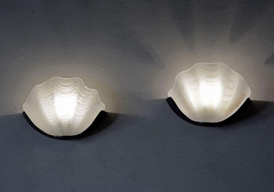 Pair of 1940's Art Deco Clam Shell Wall Lights
