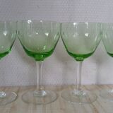 4 glasses of ouraline crystal wine