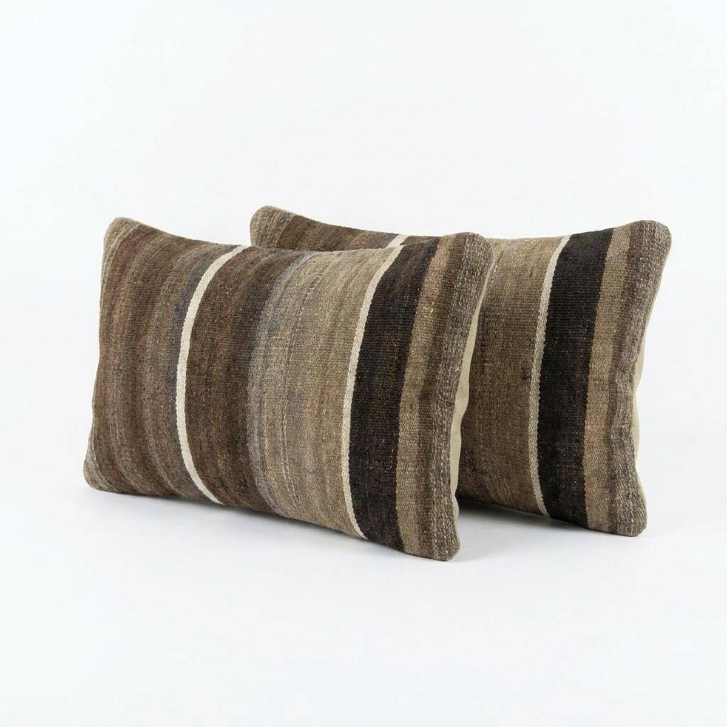 Set of 2 vintage kilim cushion covers 28x51 cm