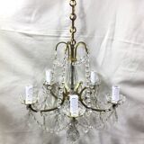 Chandelier with 5 lights in bronze and crystal
