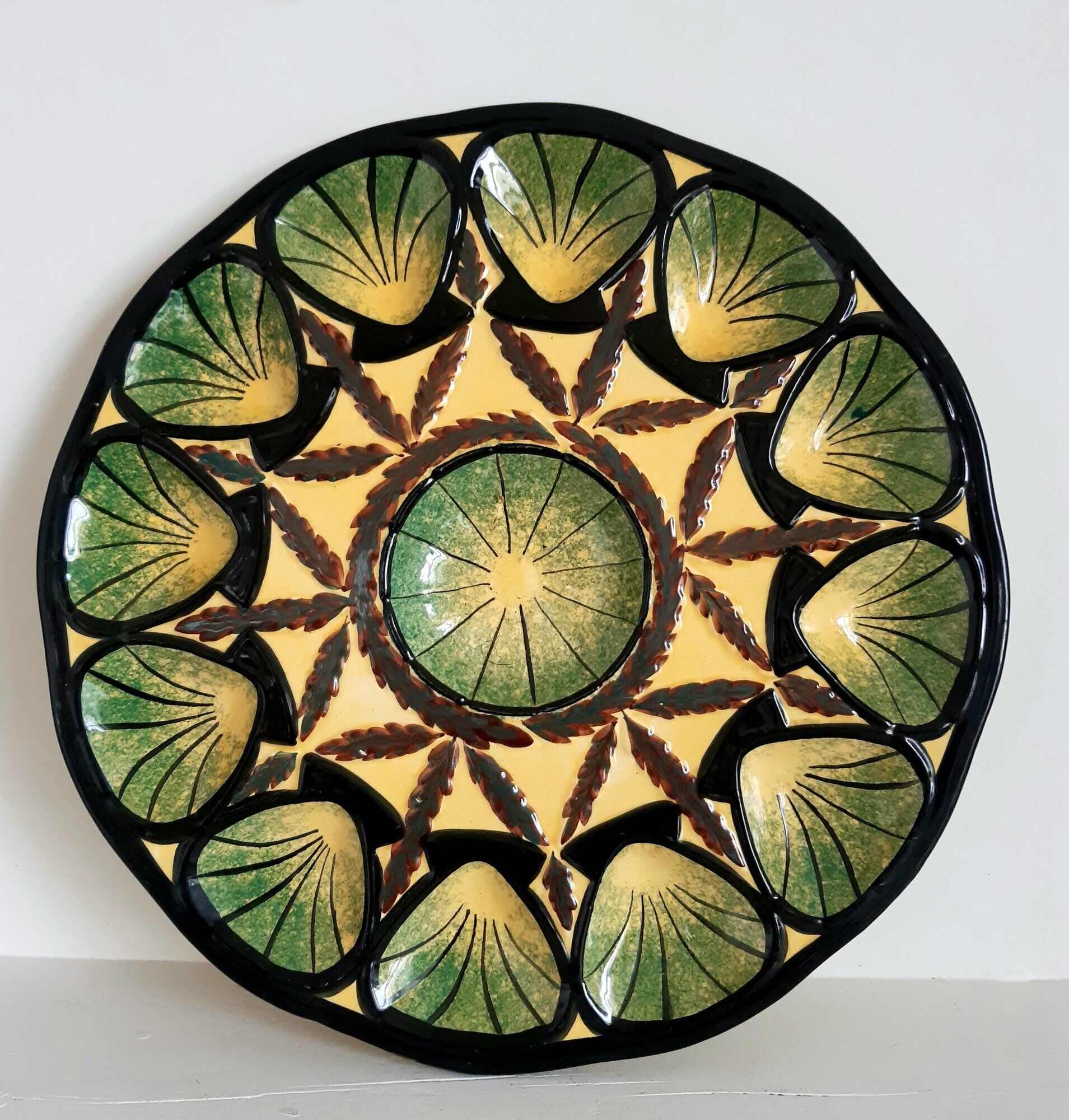 Ceramic oyster dish saint jean de bretagne