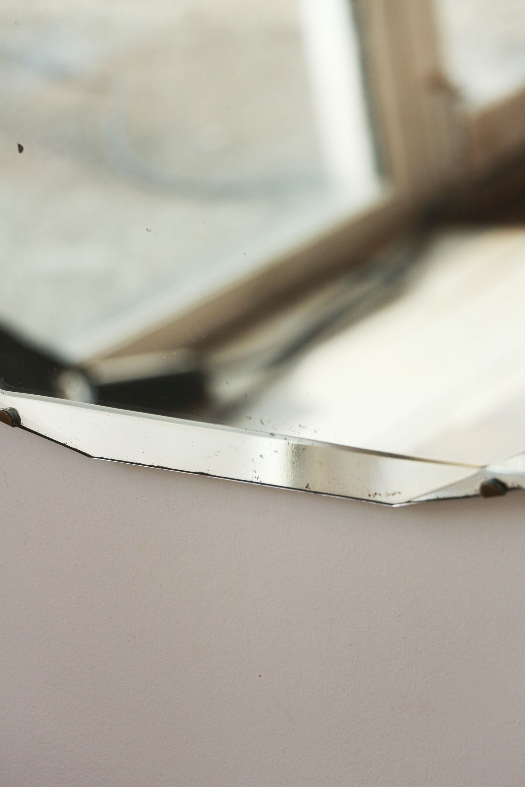 Beveled mirror - freeform - "batman", 67x39 cm