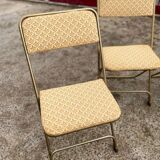 Set of 4 vintage folding chairs / 70's theater armchairs