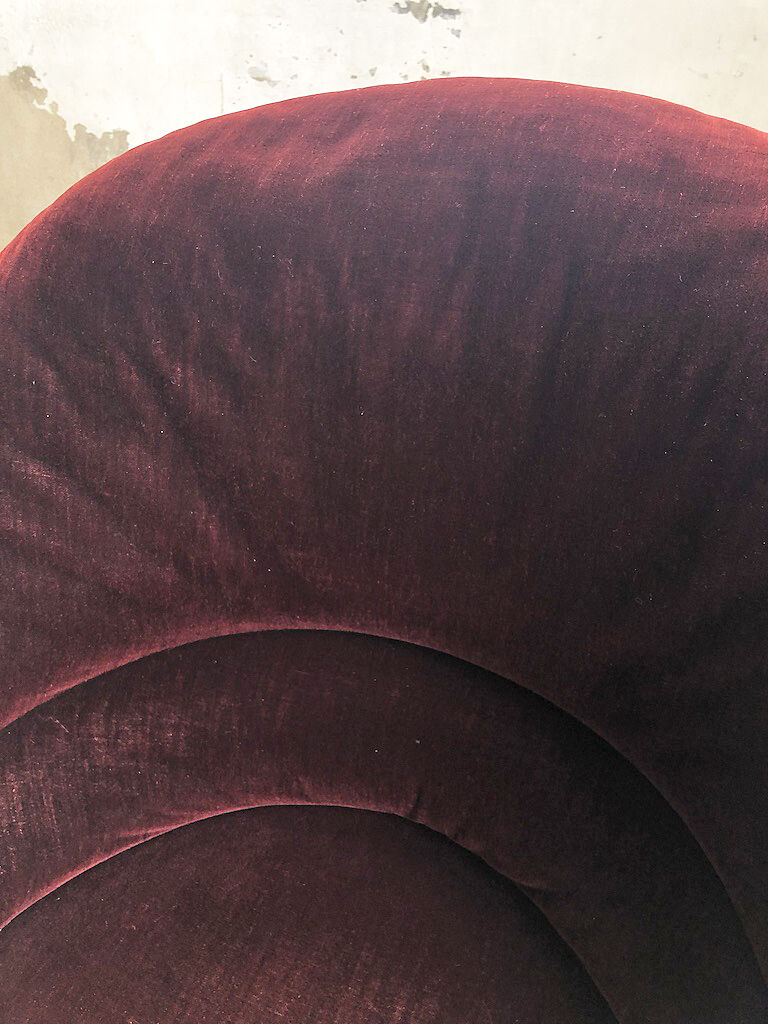 Napoleon III burgundy velvet armchair