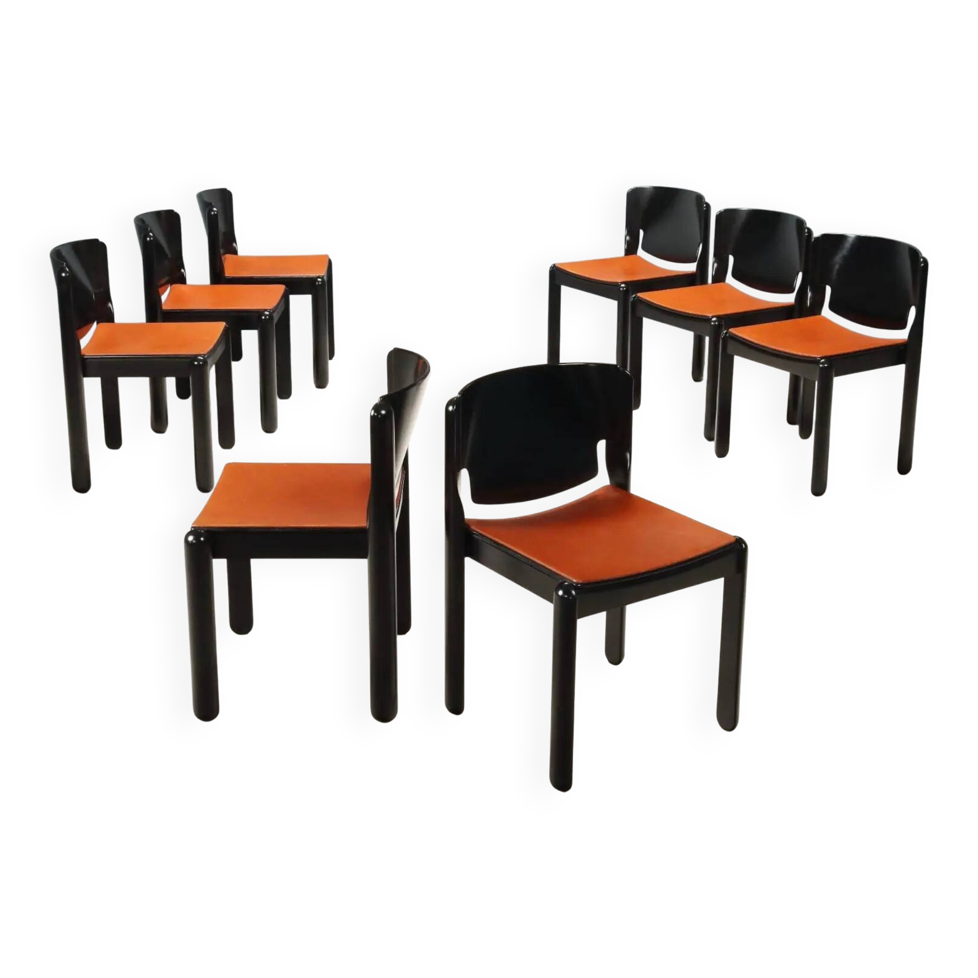 Chaises Cassina 122 vintage design Vico Magistretti Italie 1960s-1970s